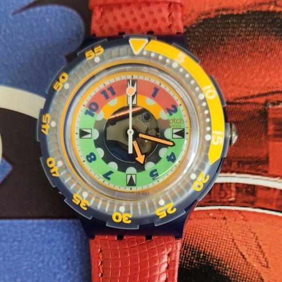 Swatch watch LOBSTER SDN118 1995 Scuba New Old stock - Picture 1 of 9